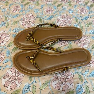 J. Crew Tortoise-Shell Print Women’s Thong Sandals Flip Flops Size 9
